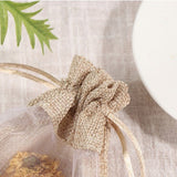 Bolsas de yute con ventana de organza / Jute Beutel mit Organza Fenster, 17x23cm