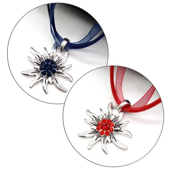 Halskette Edelweiss passend zum Dirndl / Collar con flor - Oktoberfest