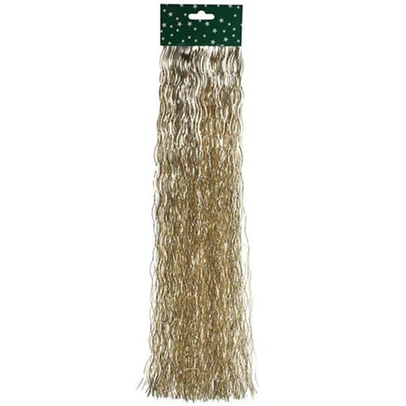 Lametta glänzend, gewellt, 50cm, champagne / Oropel brillante, ondulado, 50cm, champán