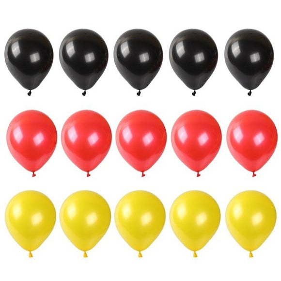 15x Globos de látex con los colores de Alemania - Cotillón / 15x Luftballons in den Deutschland-Farben