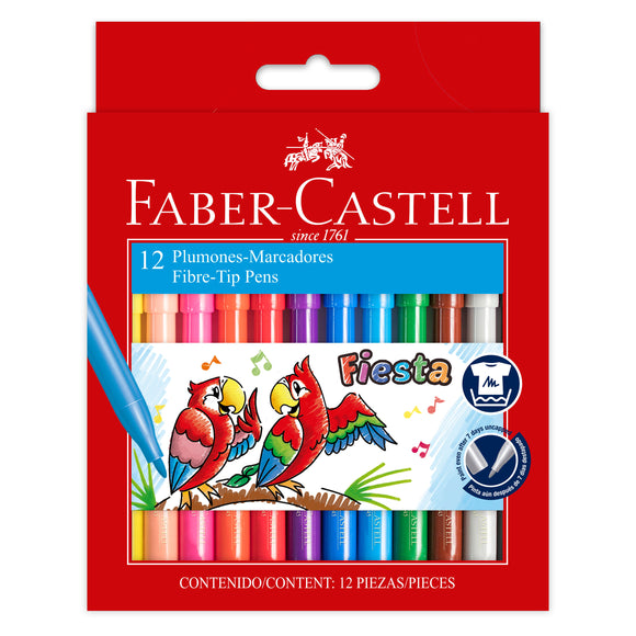 Lápices scripto - estuche cartón, 12 colores- Faber Castell