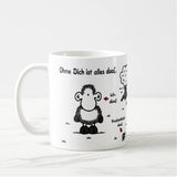 "Ohne Dich ist alles doof" / Taza, Tazón con texto / Tasse mit Beschriftung
