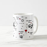 "Ohne Dich ist alles doof" / Taza, Tazón con texto / Tasse mit Beschriftung