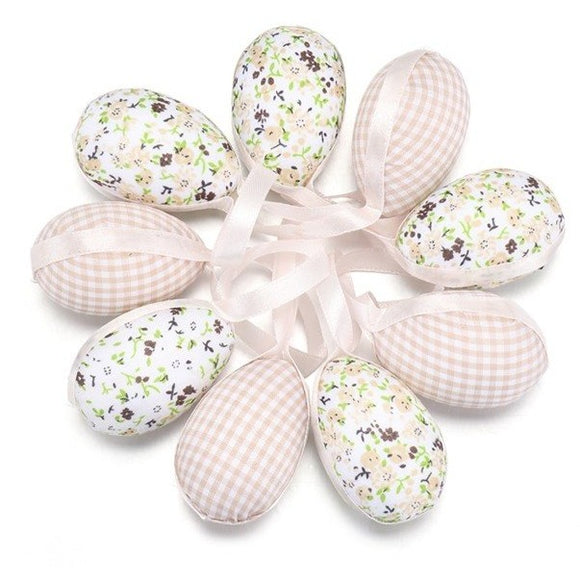 9x huevitos de pascua / Hägedeko Ostereier zum Hängen. 9er Set  Color: cappuccino