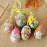 6x Huevos para colgar, decoración para la pascua de resurrección, MIX / 6x Ostereier zum Hängen
