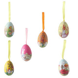 6x Huevos para colgar, decoración para la pascua de resurrección, MIX / 6x Ostereier zum Hängen