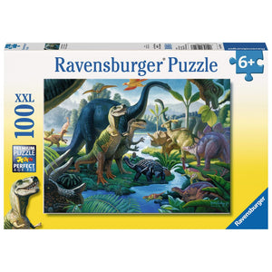 Ravensburger - Puzzle - Land der Riesen Dinosaurier, 100 Teile XXL 6+