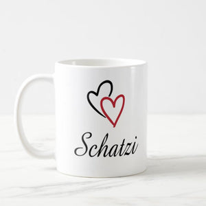 "Schatzi" / Taza, Tazón con texto / Tasse mit Beschriftung