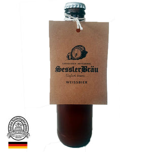 SesslerBräu - Bier Hefeweizen Weissbier / 330cc (silberner Deckel)