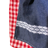 5 - 6 años (110-116 cm ) / Traje alemán para niñitas, vestido tradicional bávara rojo con delantal azul, / Kinder Dirndl mit Schürze