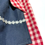 4 - 5 años (104 -110cm ) / Traje alemán para niñitas, vestido tradicional bávara rojo con delantal azul, / Kinder Dirndl mit Schürze