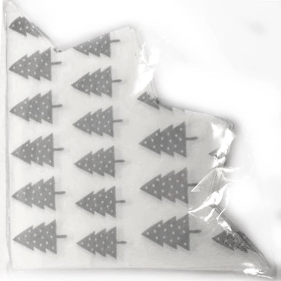 Servietten Weihnachten silber Tannenbaum, 3 lagig, 32cm, 12er / Servilletas navideñas, color plateado