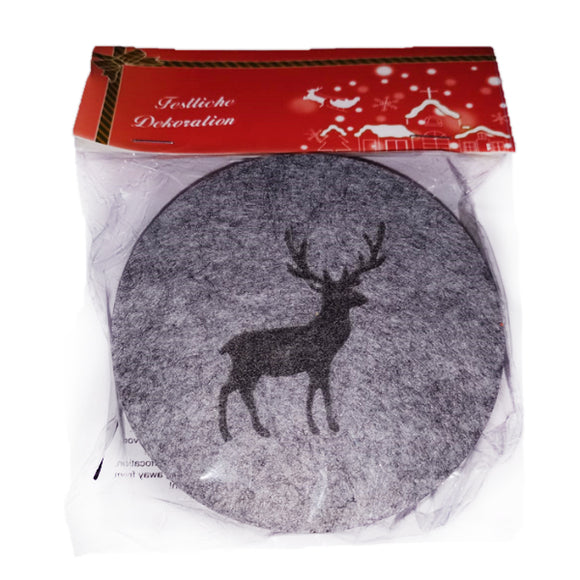 Untersetzer mit Hirschmotiv 4er Set, aus Filz, grau  / Posavasos con motivo de ciervo, juego de 4, de fieltro, gris