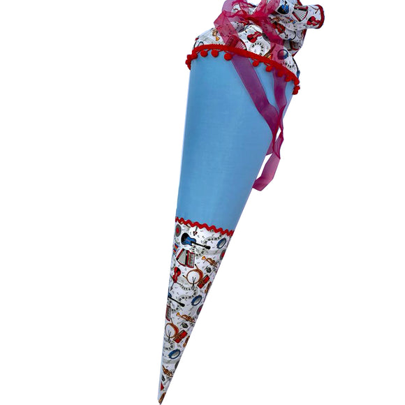 Schultüte aus Stoff 70cm / Cono escolar recubiertas en tela