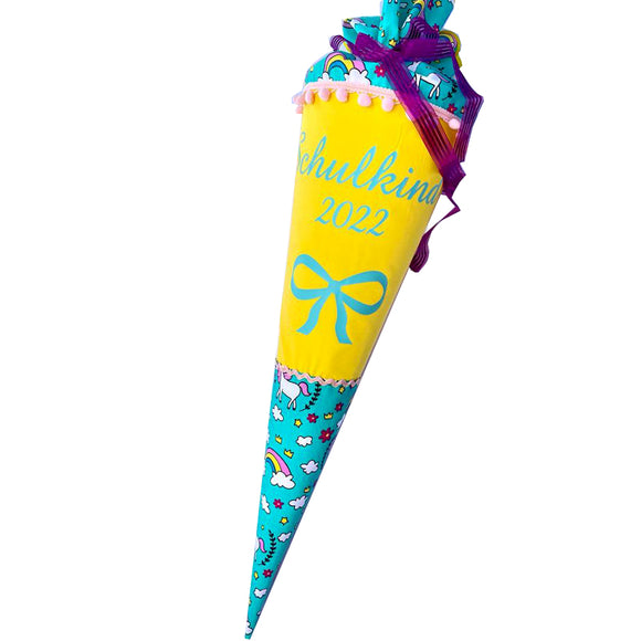 Schultüte aus Stoff 70cm / Cono escolar recubiertas en tela