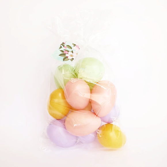 Deko-Eier zum Hängen 12er Pack 6x4 cm / Huevitos de plastico para decorar