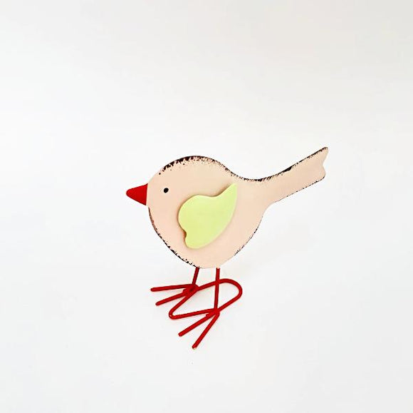 Deko Vogel aus Metal, rosa
