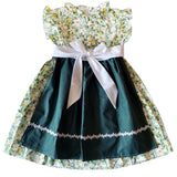 * 6 - 7 años / Traje alemán para niñitas, vestido tradicional bávara con delantal / Kinder Dirndl mit Schürze