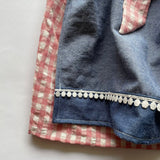 4 - 5 años (104 -110cm ) / Traje alemán para niñitas, vestido tradicional bávara rosa con delantal azul, / Kinder Dirndl mit Schürze