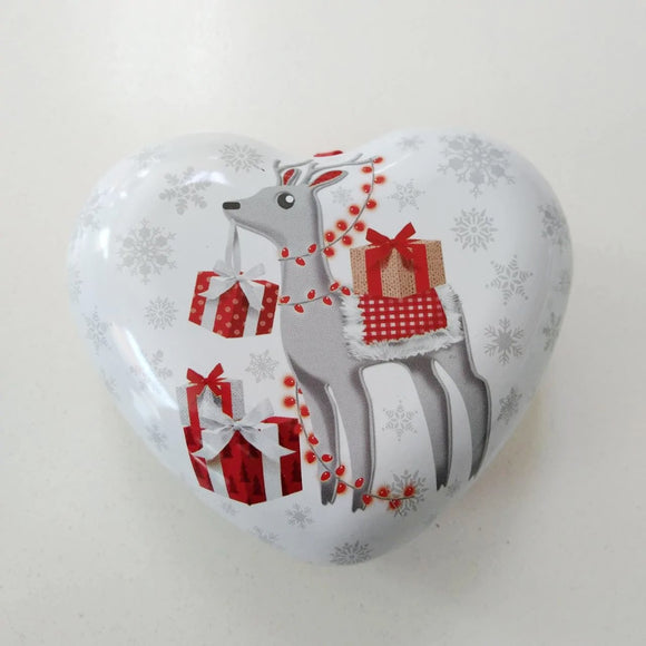 Metall Dose Herz, Weihnachten - Rentier / Tarrito de metal, forma corazón - reno