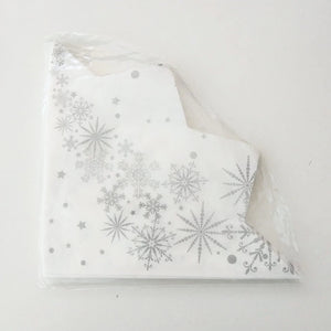 Servietten Weihnachten silber Schneeflocken, 3 lagig, 32cm, 12er / Servilletas navideñas, color plateado