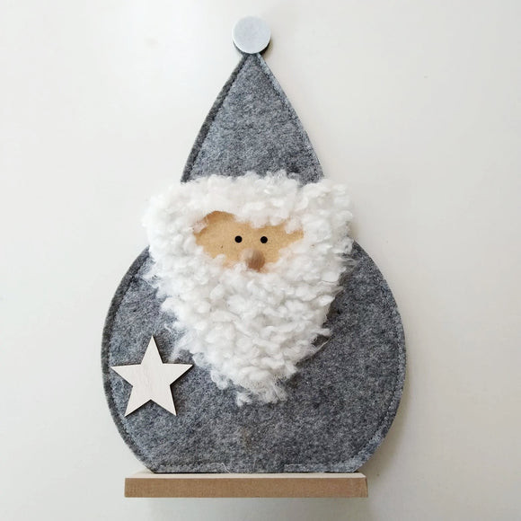 Deko-Figur, großer grauer Weihnachtsmann / Viejito pascuero gris, grande