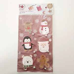 Geschenk Sticker mit Glocke 6er / Pegatina de regalo con cascabel