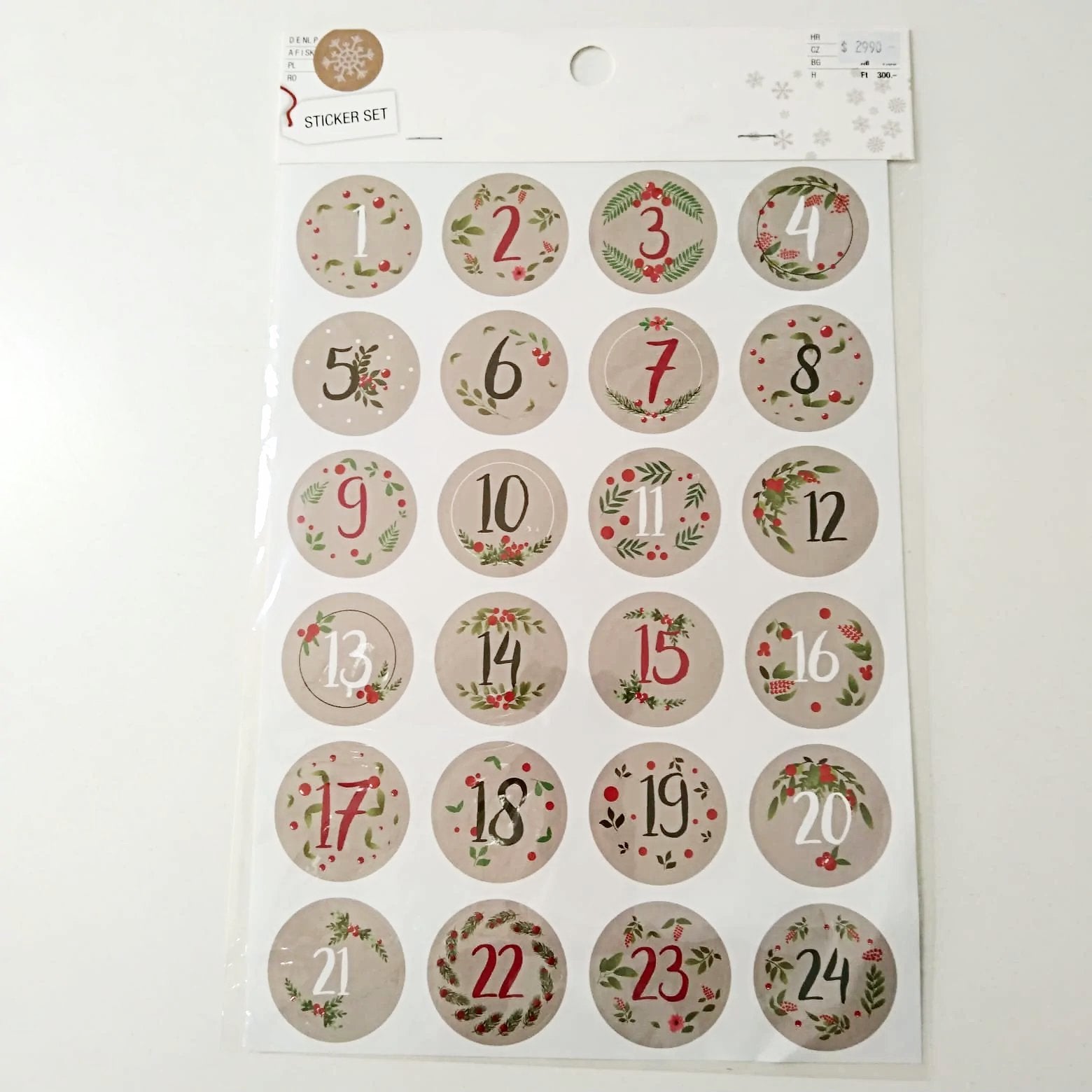 set de pegatinas navideñas con los números del 1 al 25. idea de calendario  de adviento para imprimir y recortar. etiquetas de regalo de invierno  11116287 Vector en Vecteezy