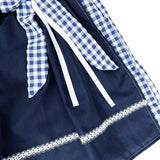 5 - 6 años (110 -116cm ) / Traje alemán para niñitas, vestido tradicional bávara azul delantal/ Kinder Dirndl mit Schürze