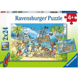 Ravensburger - Puzzle La isla de la aventura - 2x24, 4+