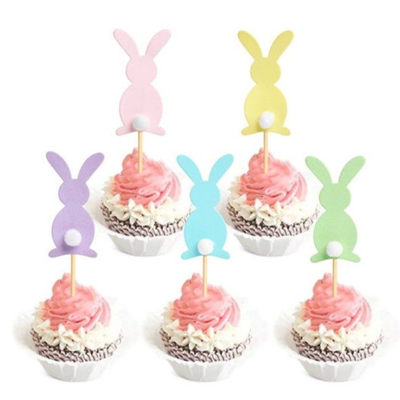 10x palillos para decoración de cupcakes y pasteles - Conejo / Cupcake Topper - Hase, 10 Stück