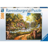 Ravensburger - Puzzle Cabaña junto al rio - 500 piezas, 10+