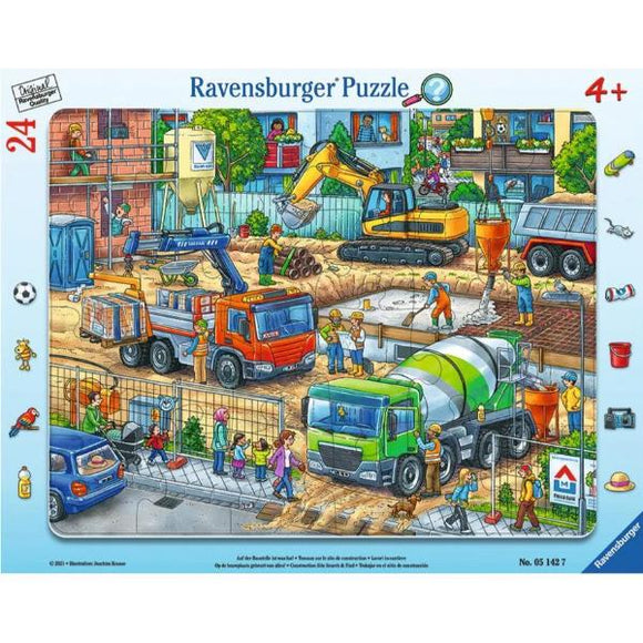 Ravensburger - Puzzle enmarcado - En la construcción, 4+