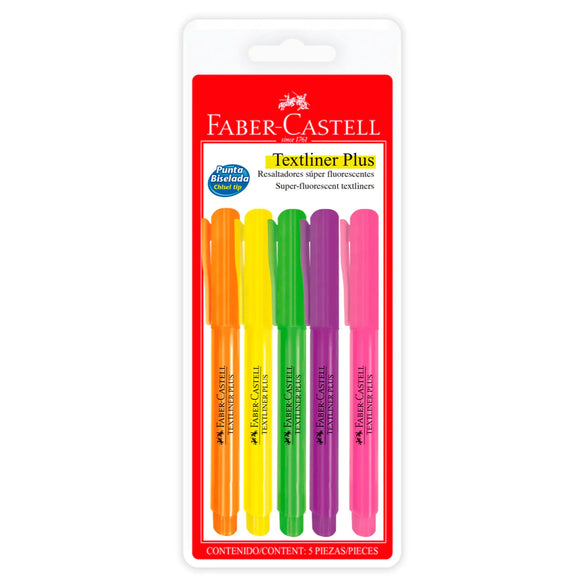 Faber Castell - Destacadores Textliner Plus superfluorescente x5