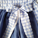 5 - 6 años (110-116cm) / Traje alemán para niñitas, vestido tradicional bávara con delantal, celeste / Kinder Dirndl mit Schürze