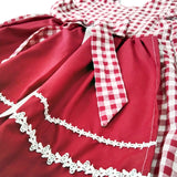4 - 5 años (104-110 cm ) / Traje alemán para niñitas, vestido tradicional bávara con delantal, rojo / Kinder Dirndl mit Schürze