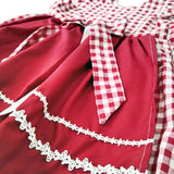 5 - 6 años (110-116 cm ) / Traje alemán para niñitas, vestido tradicional bávara con delantal, rojo / Kinder Dirndl mit Schürze