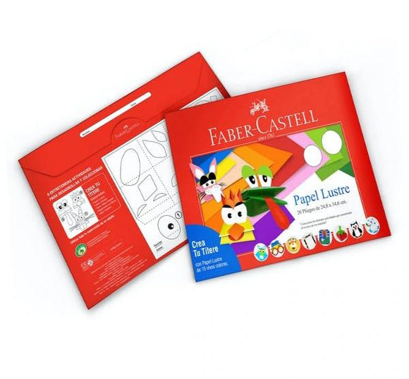 Papel Lustre, 1 sobre con 20 pliegos - Faber Castell