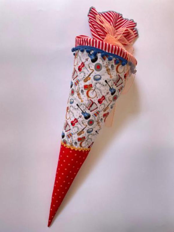 Schultüte aus Stoff 70cm / Cono escolar recubiertas en tela