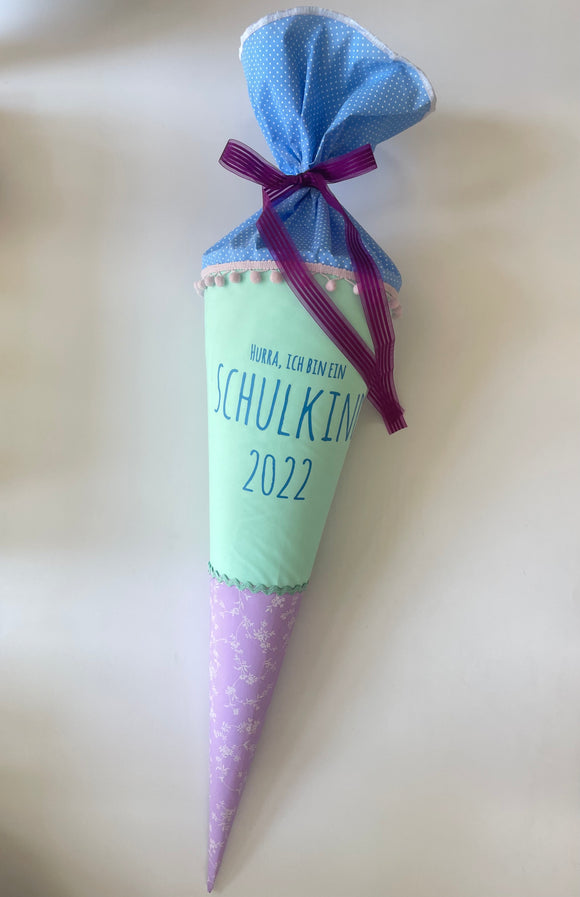 Schultüte aus Stoff 70cm / Cono escolar recubiertas en tela