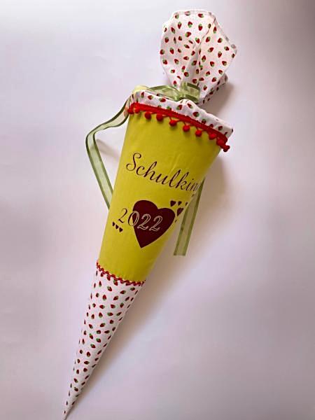 Schultüte aus Stoff 70cm / Cono escolar recubiertas en tela