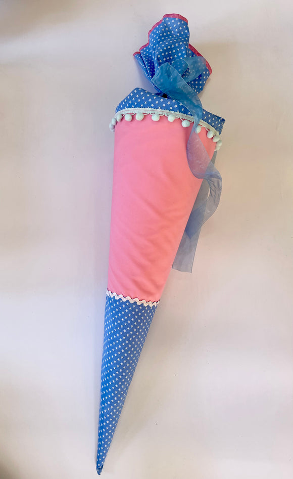Schultüte aus Stoff 70cm / Cono escolar recubiertas en tela