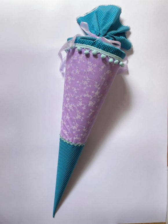 Schultüte aus Stoff 70cm / Cono escolar recubiertas en tela