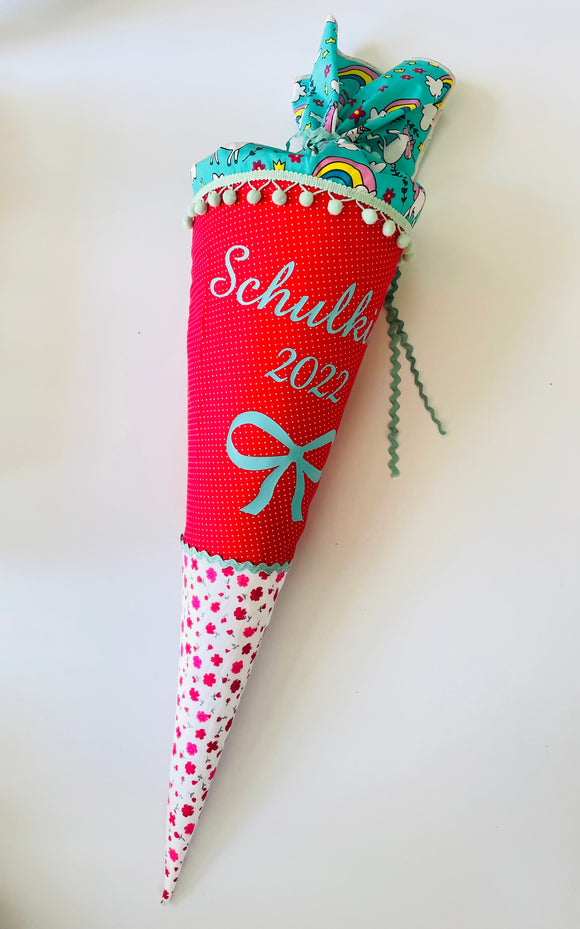 Schultüte aus Stoff 70cm / Cono escolar recubiertas en tela