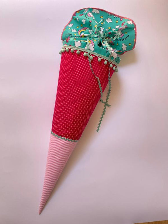 Schultüte aus Stoff 70cm / Cono escolar recubiertas en tela