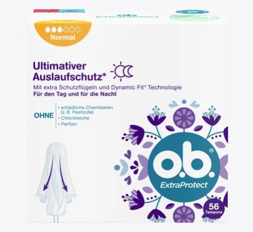o.b.  Tampons Extra Protect Tag+Nacht Normal, 56 St / o.b. Tampones Extra Protect Día+Noche