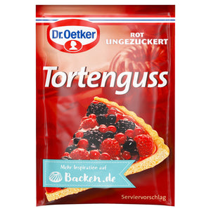 Dr. Oetker Tortenguss, ungezuckert, rot, 3er / Glaseado para tarta, sin azúcar, rojo, 3 unidades